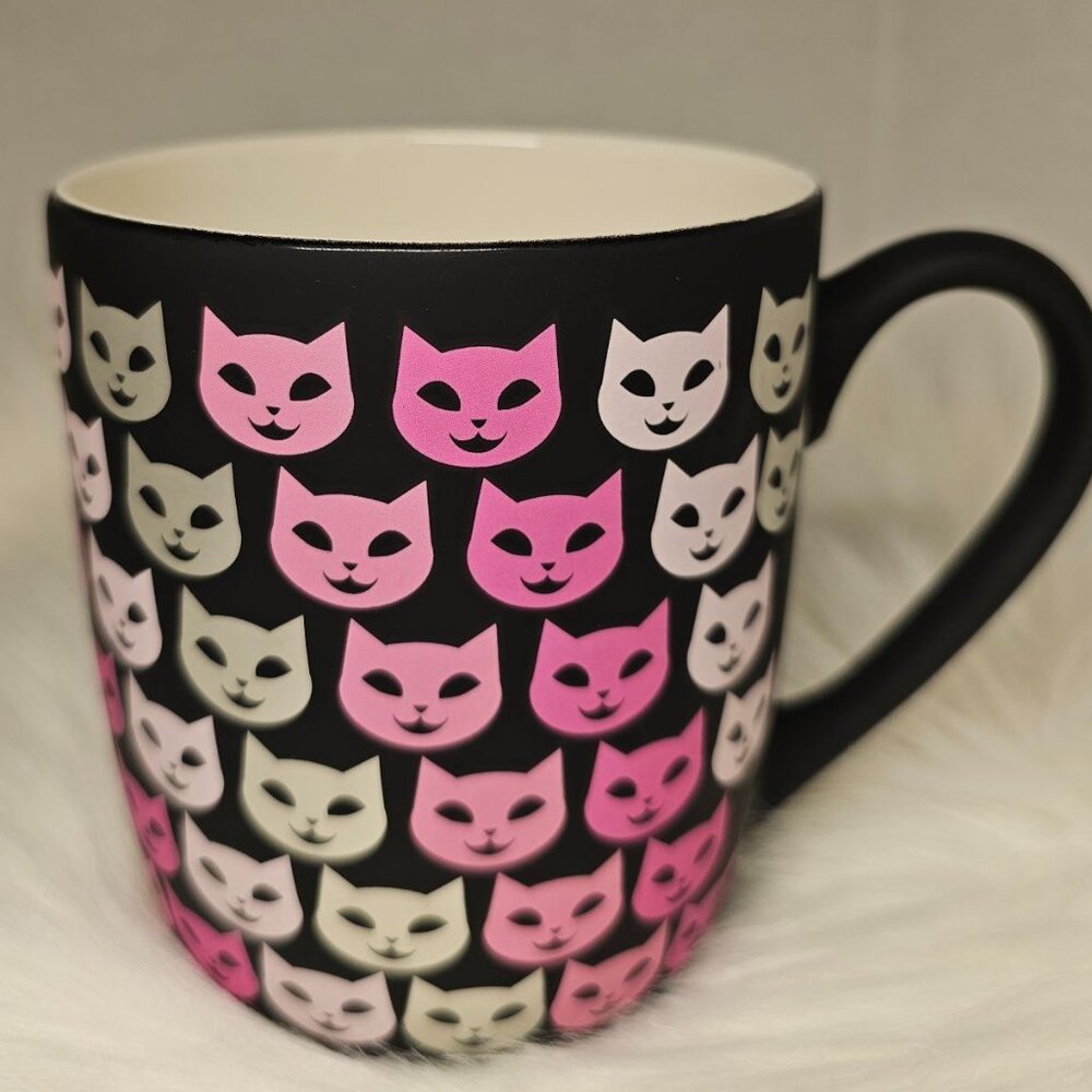 Cobwebs &‎ Caldrons Pink Purple Silver Cats Coffee/Tea Mug 16 oz